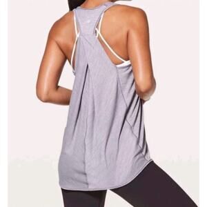 Lululemon Essential Tank Top Racerback Flowy Heathered Dusty Dawn Purple Size 6